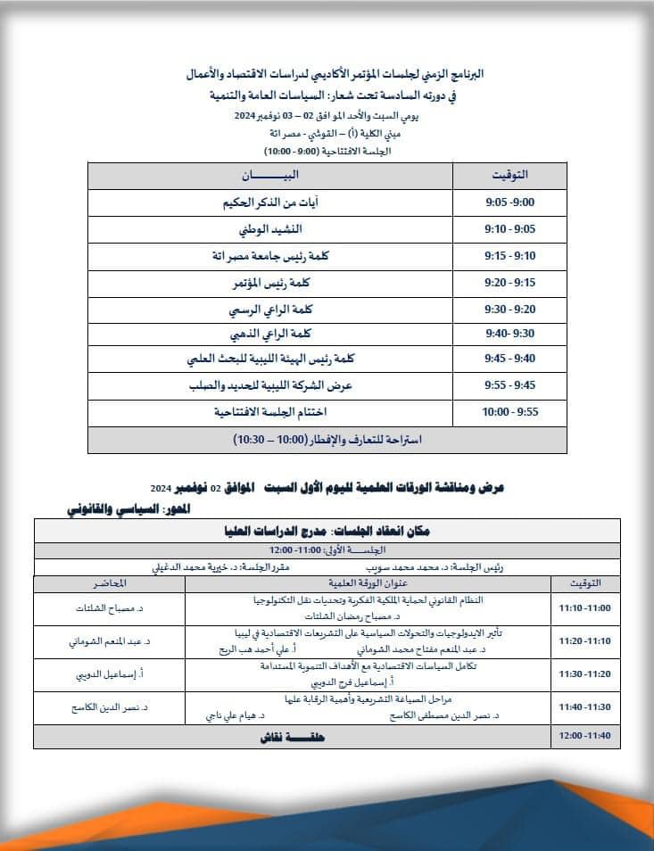 المؤتمر الأكاديمي (الدورة السادسة) - اليوم الأول    